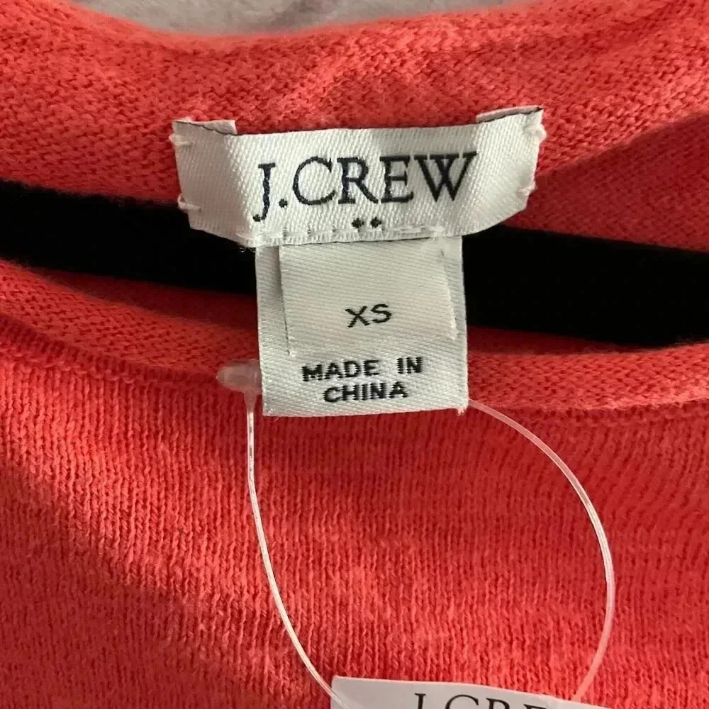 NWT J Crew Orange Long Sleeve Crop Top‎ Tie Front Womens Bell Sleeve XS - Picture 2 of 6